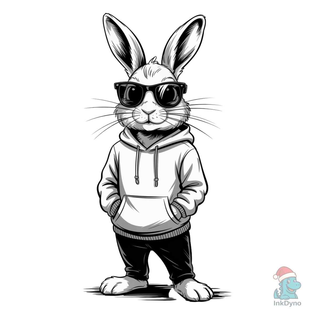 Cool Bunny Hoodie Hip Hop Rabbit
