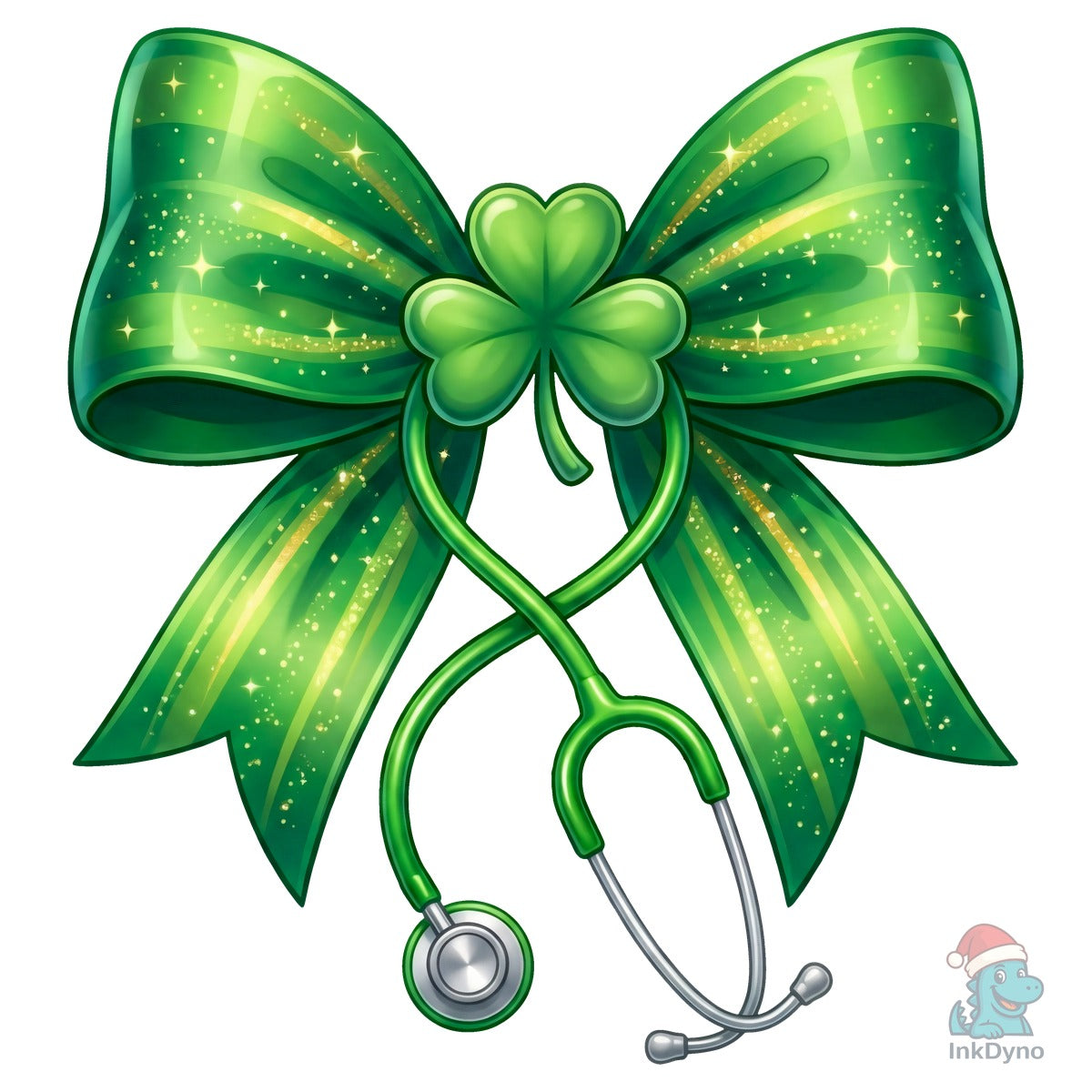Stethoscope Shamrock Bow Irish Nurse