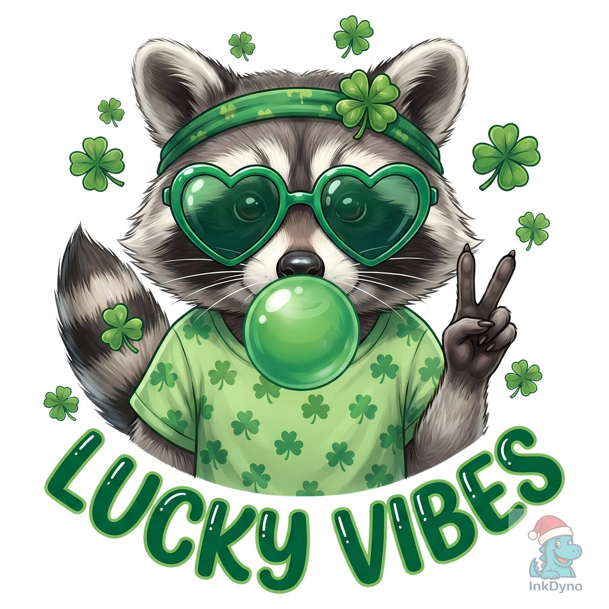 Lucky Vibes Raccoon St Patrick