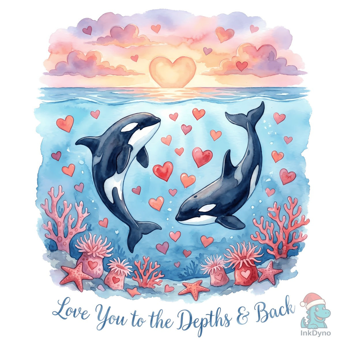Orca Love Underwater Valentine Love
