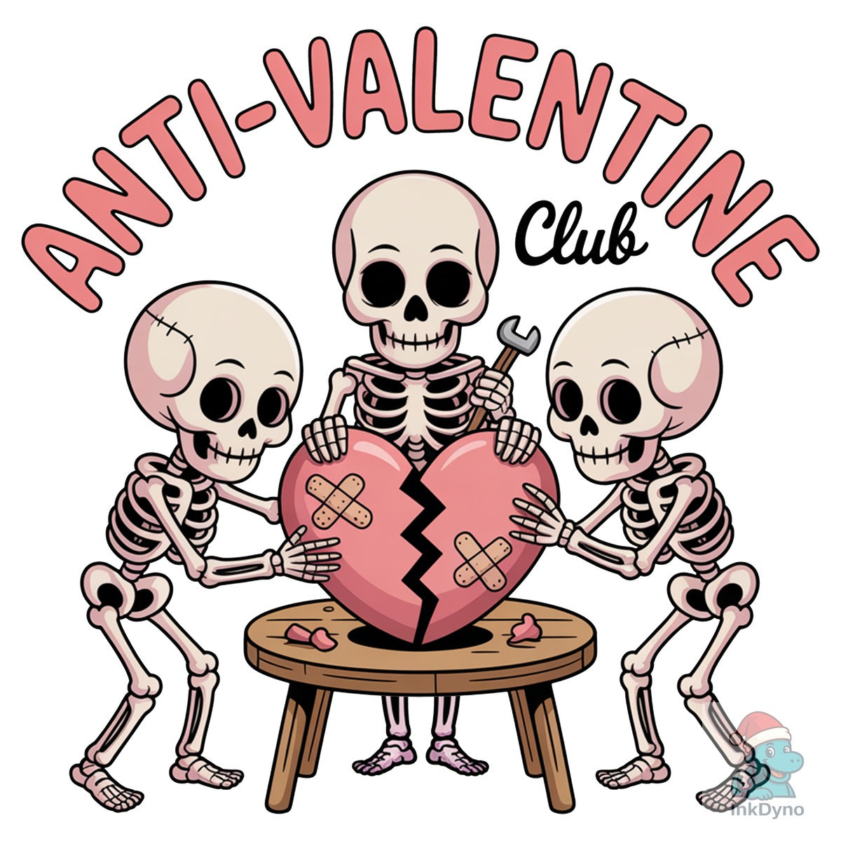 Anti Valentine Club Retro Skeleton