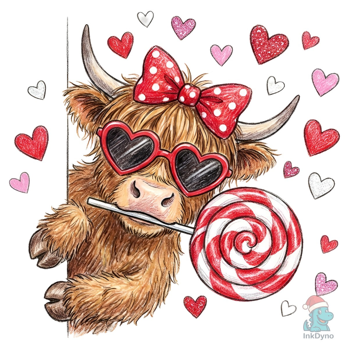 Funny Valentine Coquette Highland Cow PN