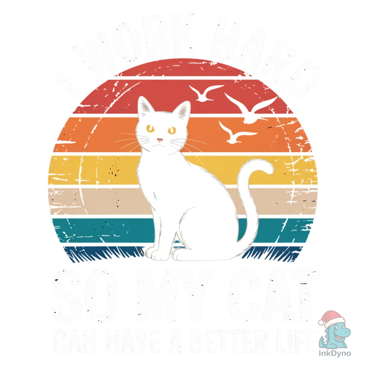 Funny Cat Lover Retro Sunset