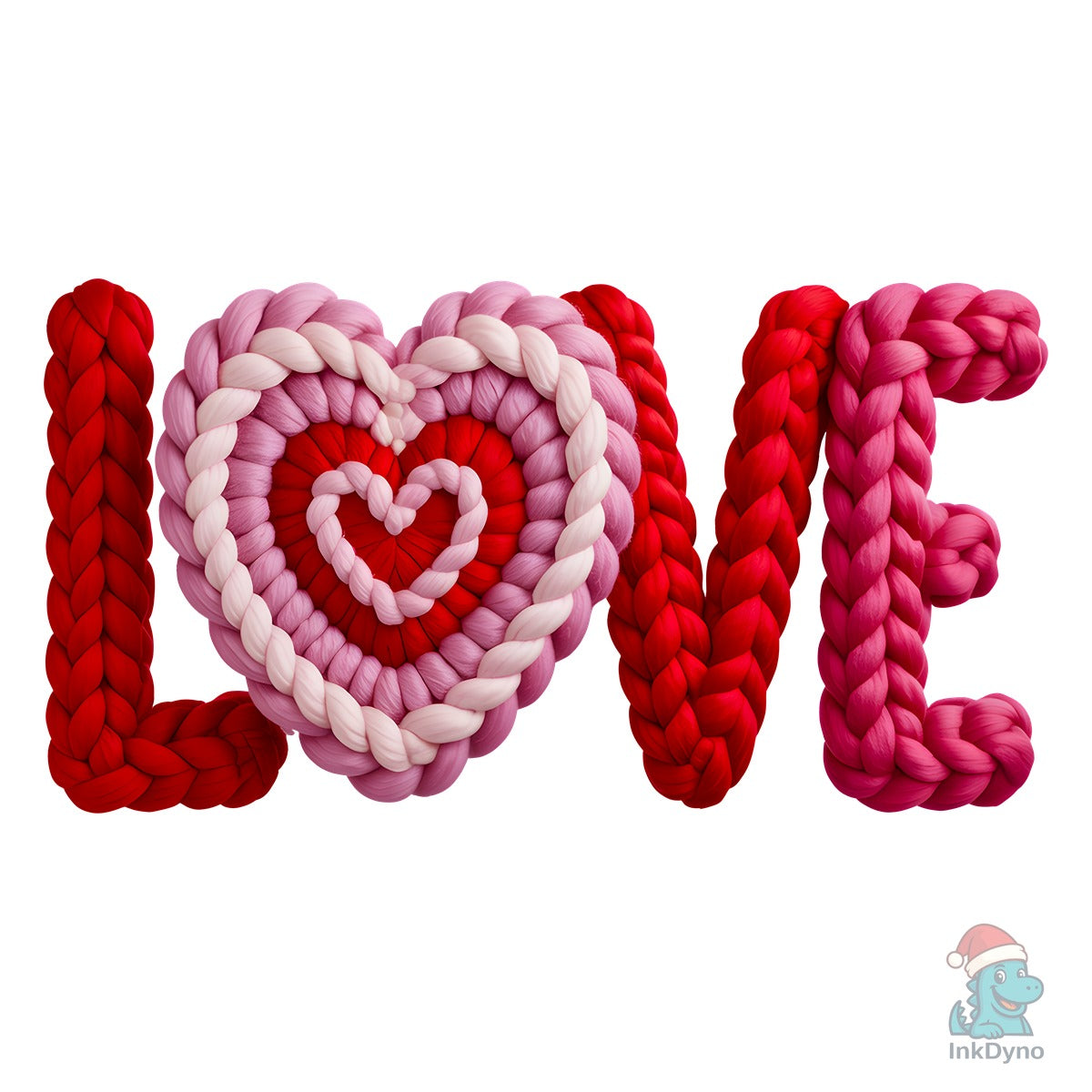 Faux Yarn Crochet Love Valentine Day