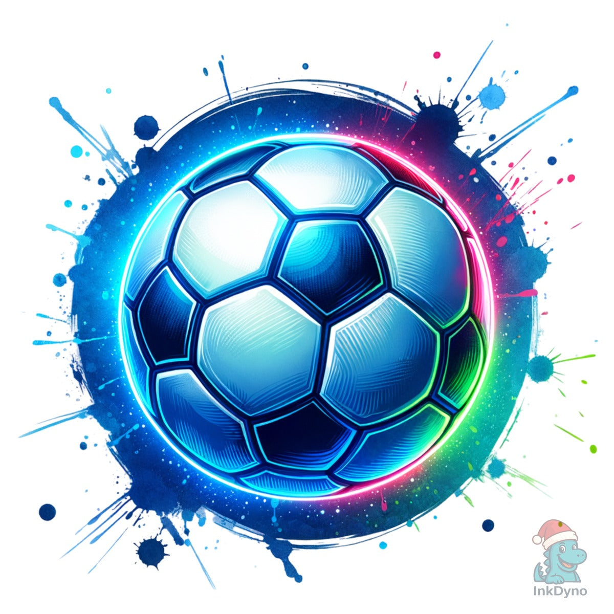 Neon Soccer Ball Game Day Mascot