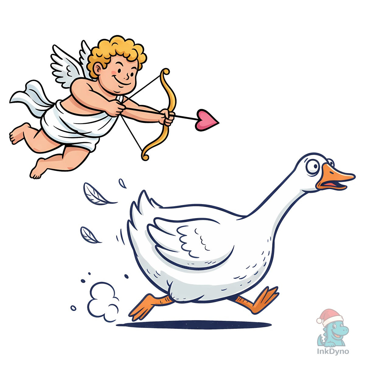 Cupid Goose Chase Funny Valentine