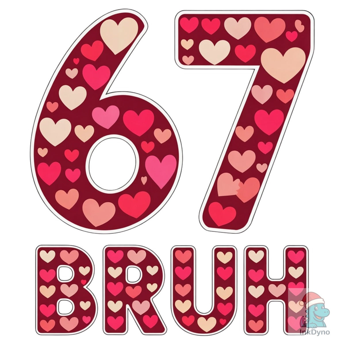 Crochet Pink BRUH 67 Valentine Meme