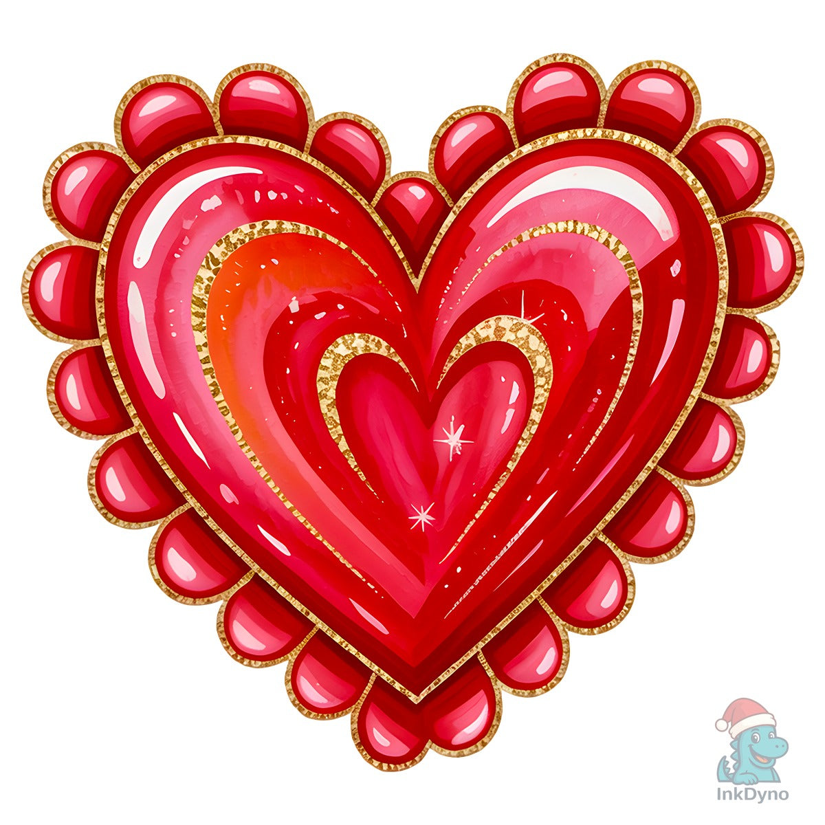 Glitter Valentine Brushstroke Heart