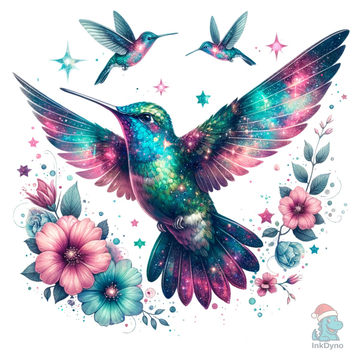 Iridescent Hummingbird Flowers