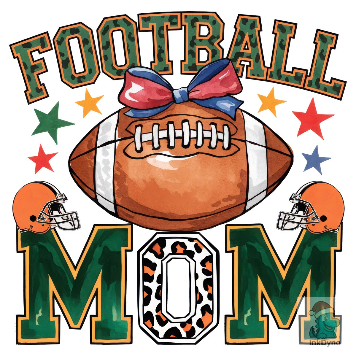 Coquette Football Mom Leopard Mascot