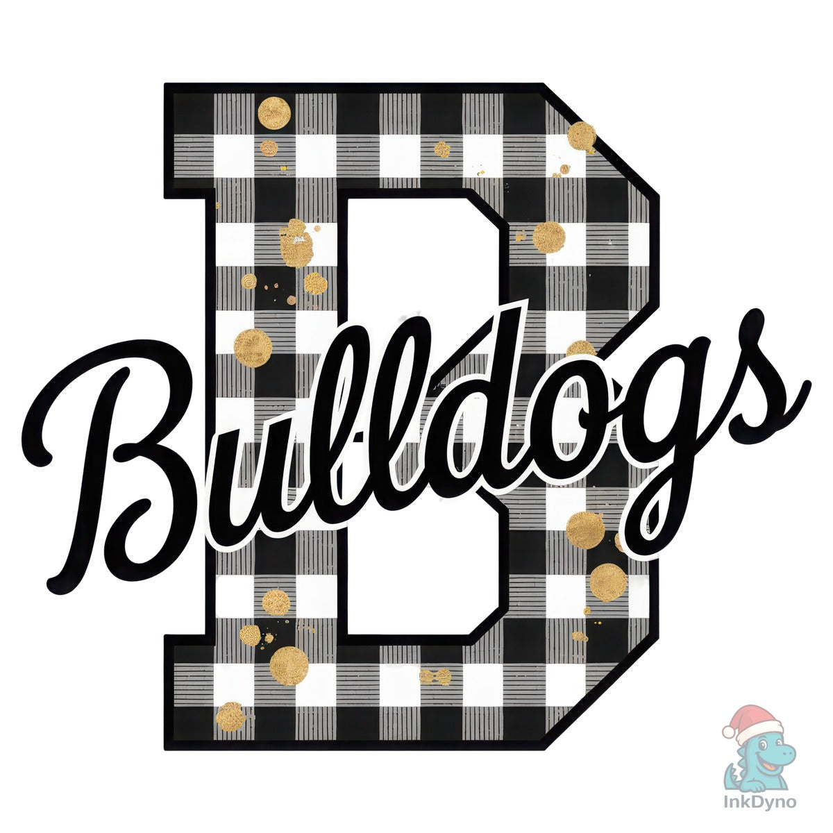 Checkered Bulldogs Football Mascot