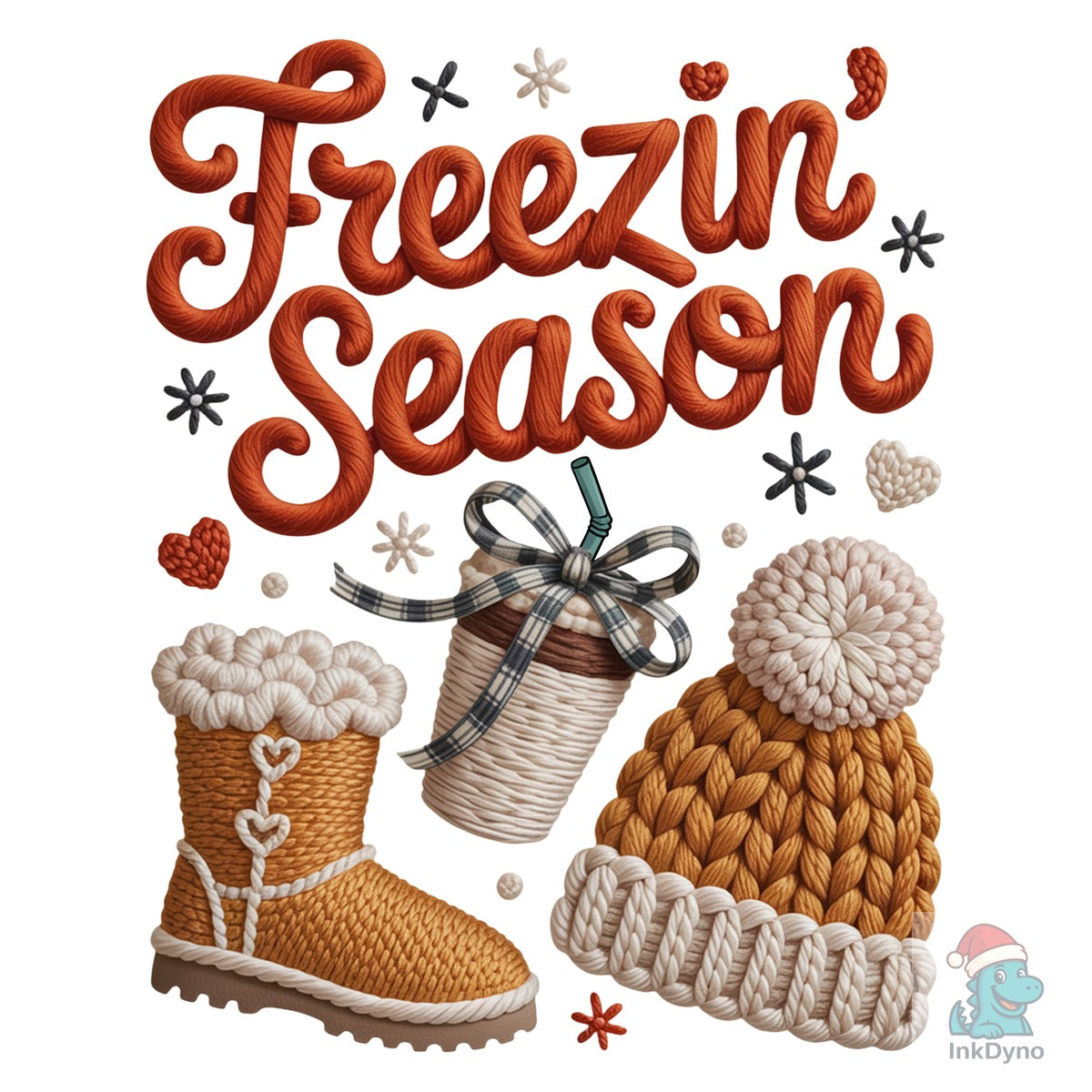 Faux Yarn Freezin Season Winter Fall