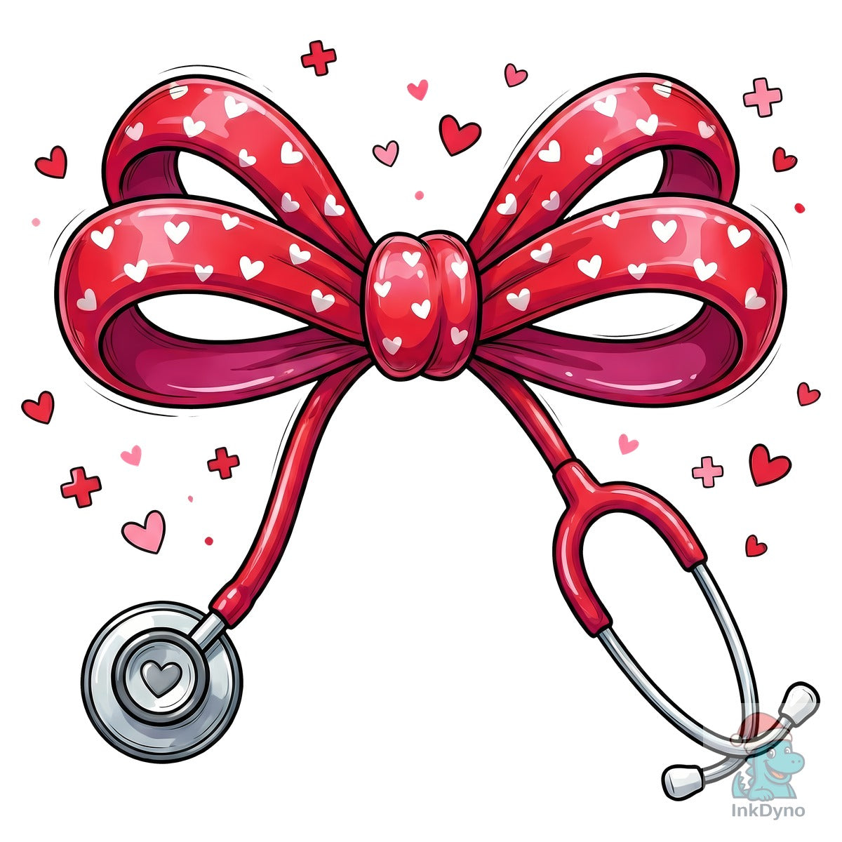 Nurse Valentine Stethoscope Coquette Bow