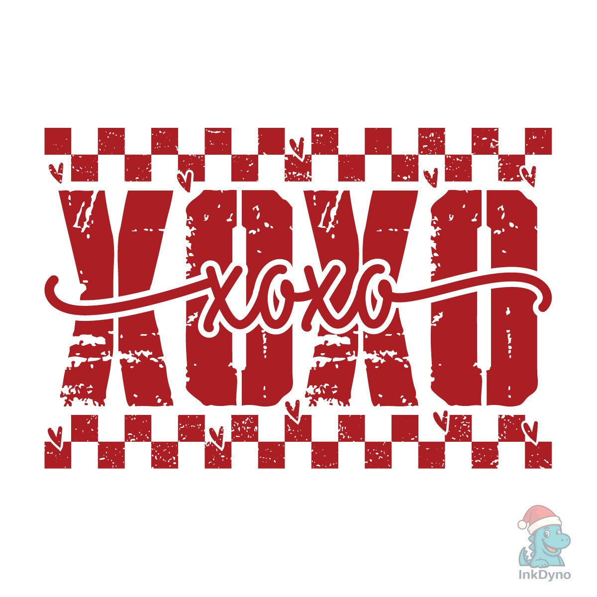 Retro XOXO Checker Valentine