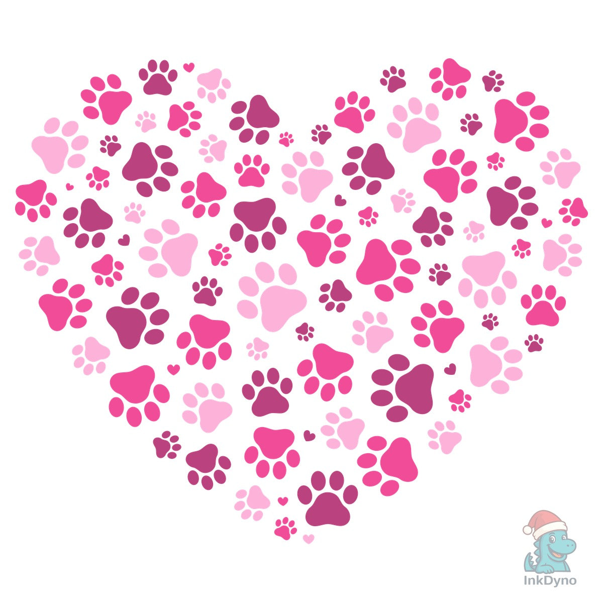 Valentine Dog Paw Print Heart