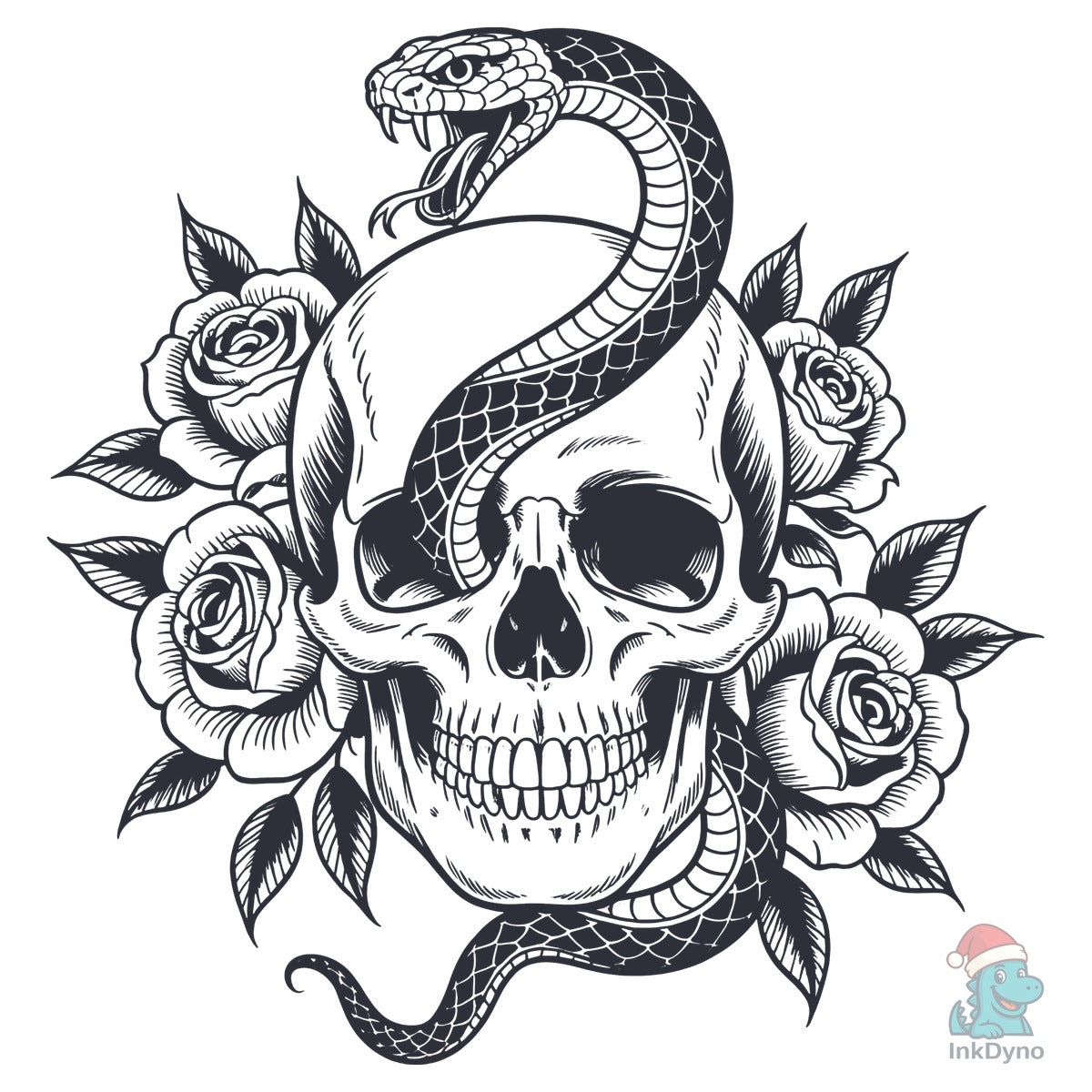 Retro Skull and Snake Vintage