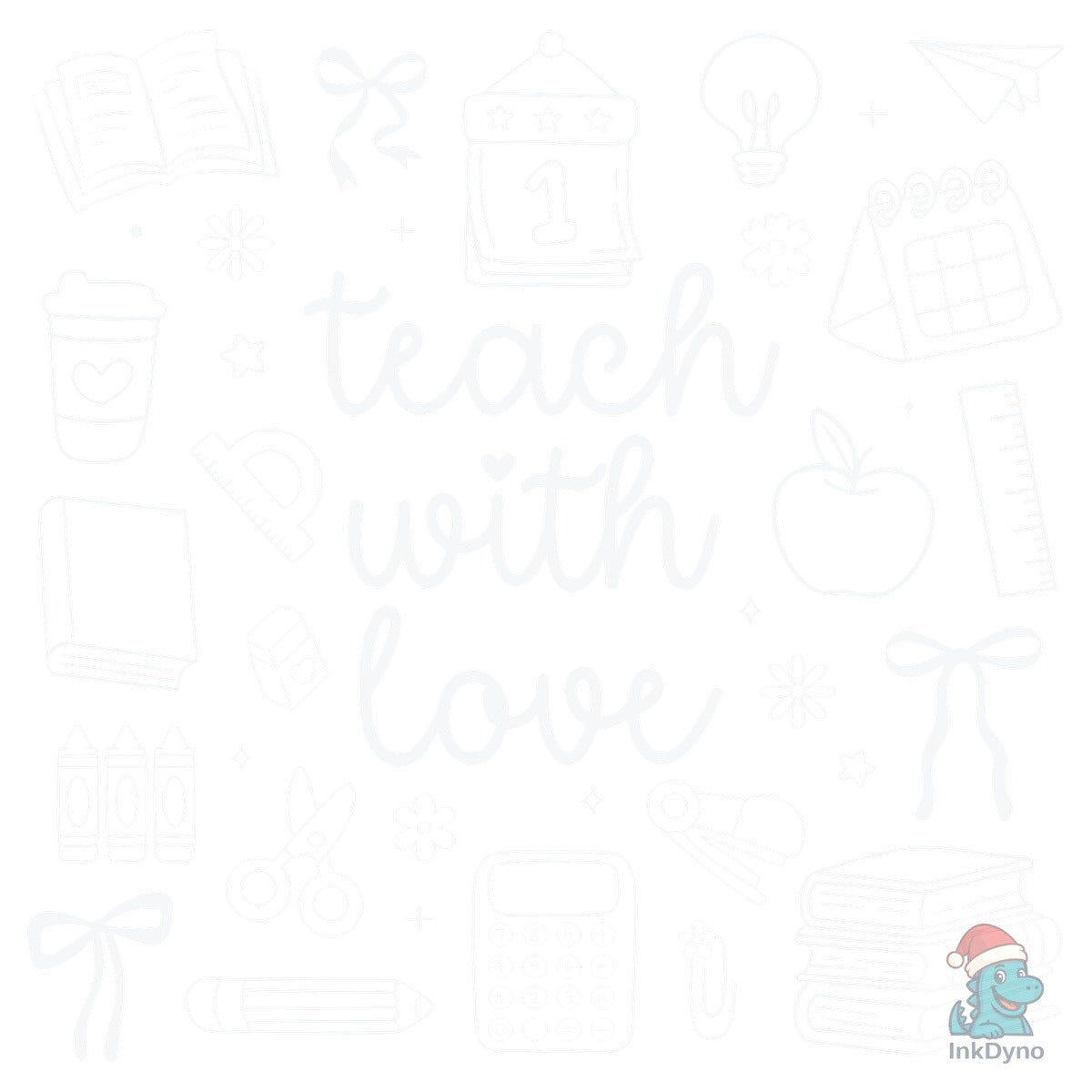 Preppy Teacher Teach with Love Bow