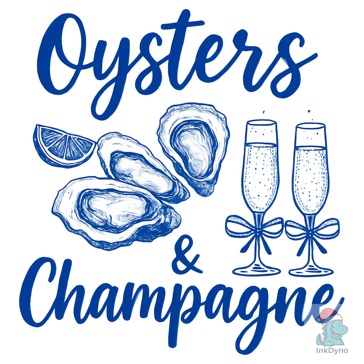 Oysters and Champagne T-Shirt Design