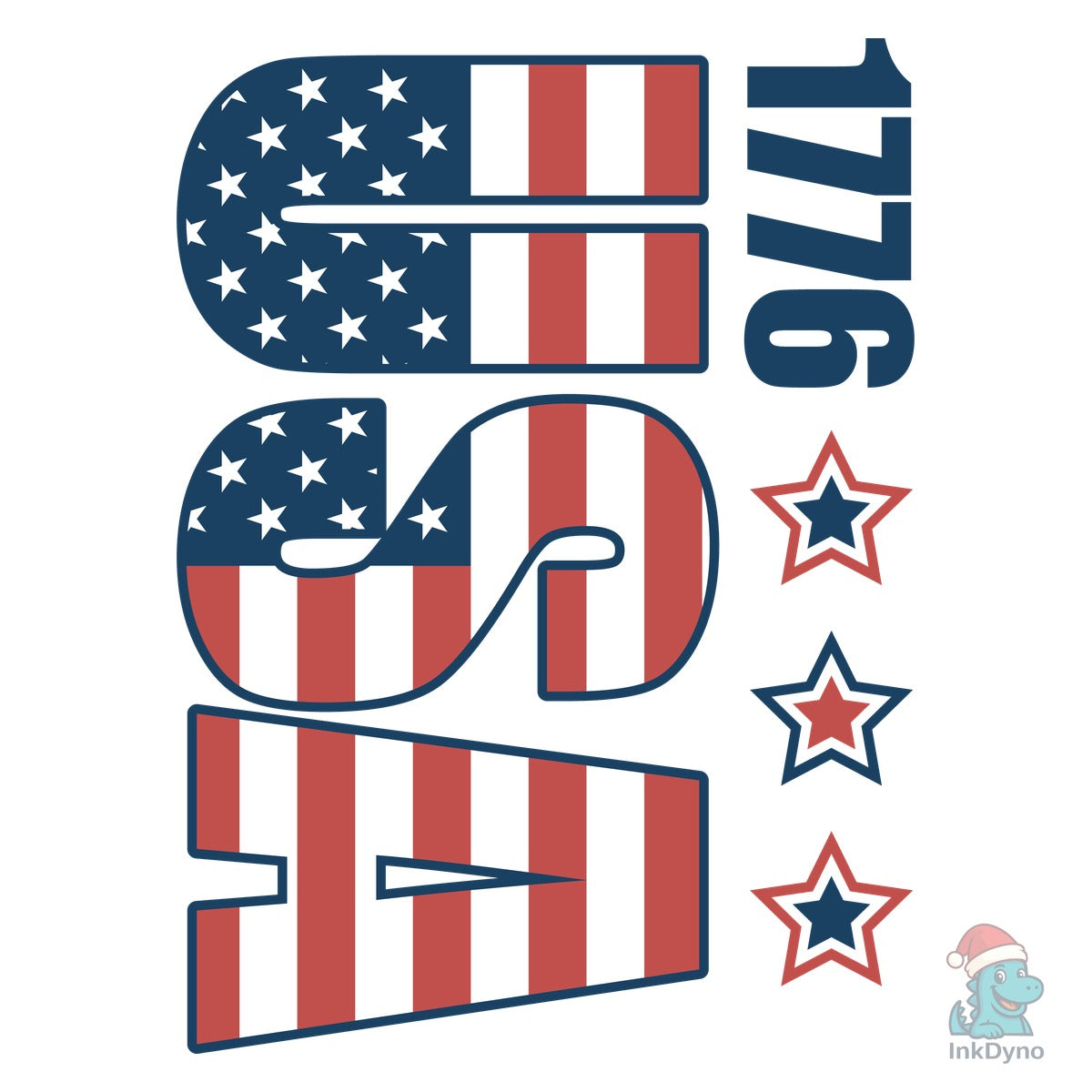 Retro USA 1776 Flag Sublimation