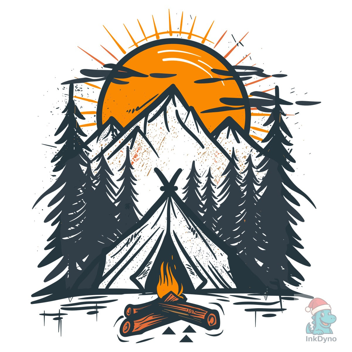 Sunset Camping Adventure T-Shirt Design