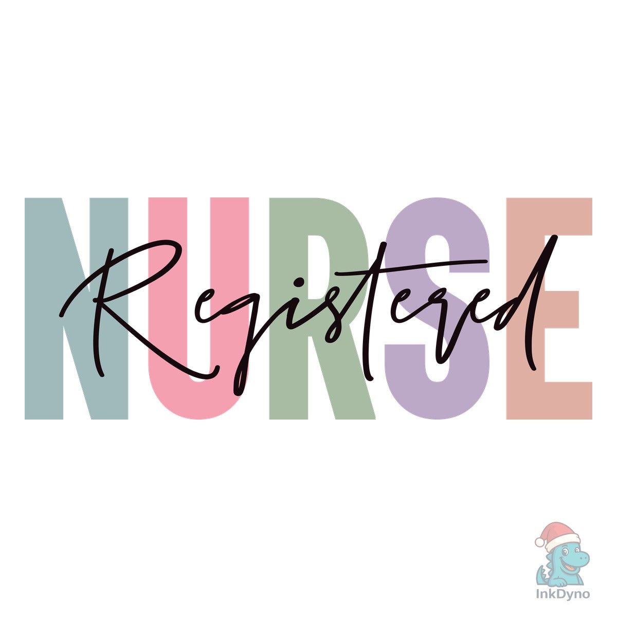 Registered Nurse RN Pastel Script