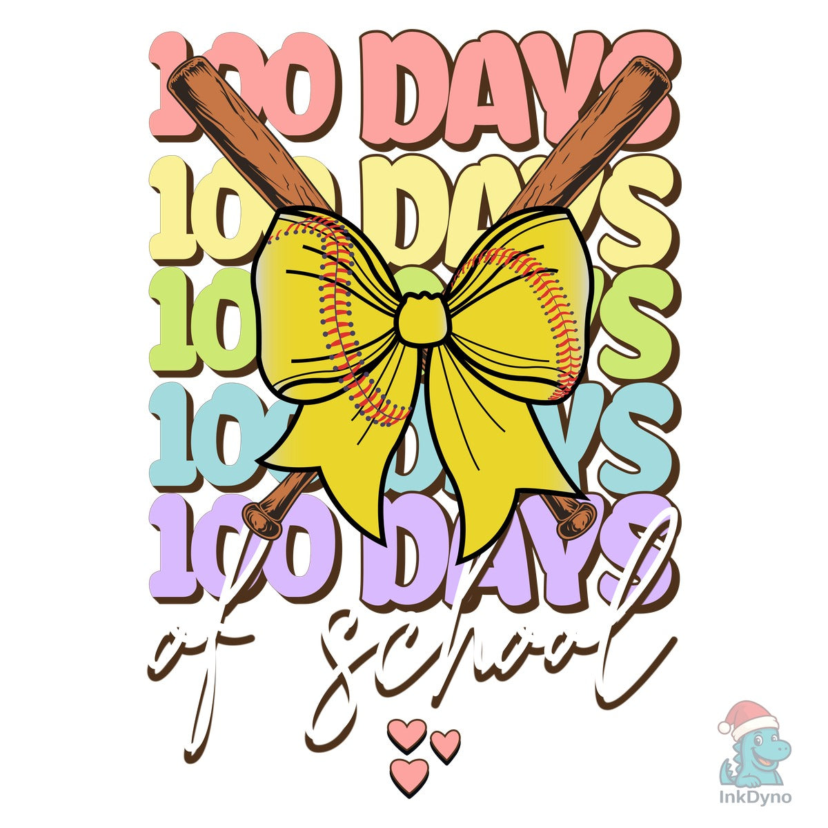 100 Days of School Sublimation Softball