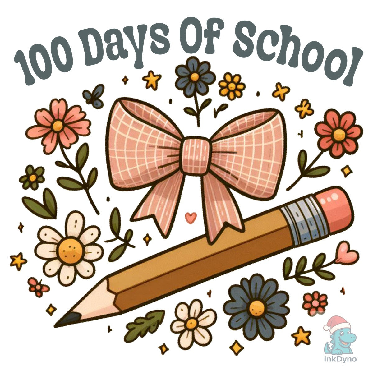 Boho 100 Days of School Coquette Bow
