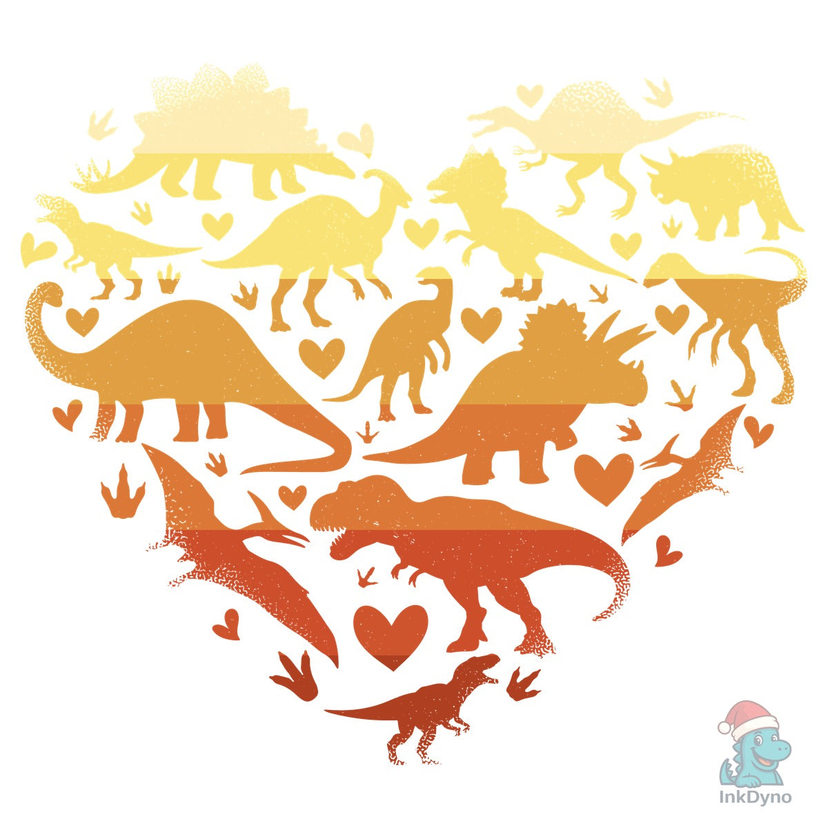 Dino Love Heart Shape Valentine T Shirt