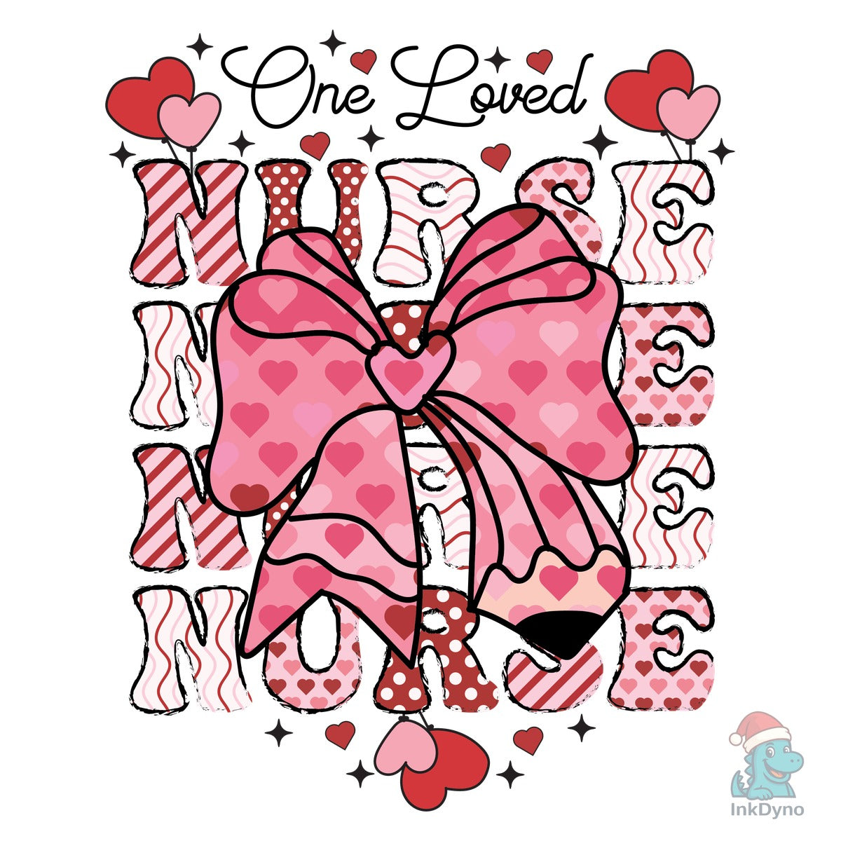 One Loved Nurse Valentine Coquette Bow