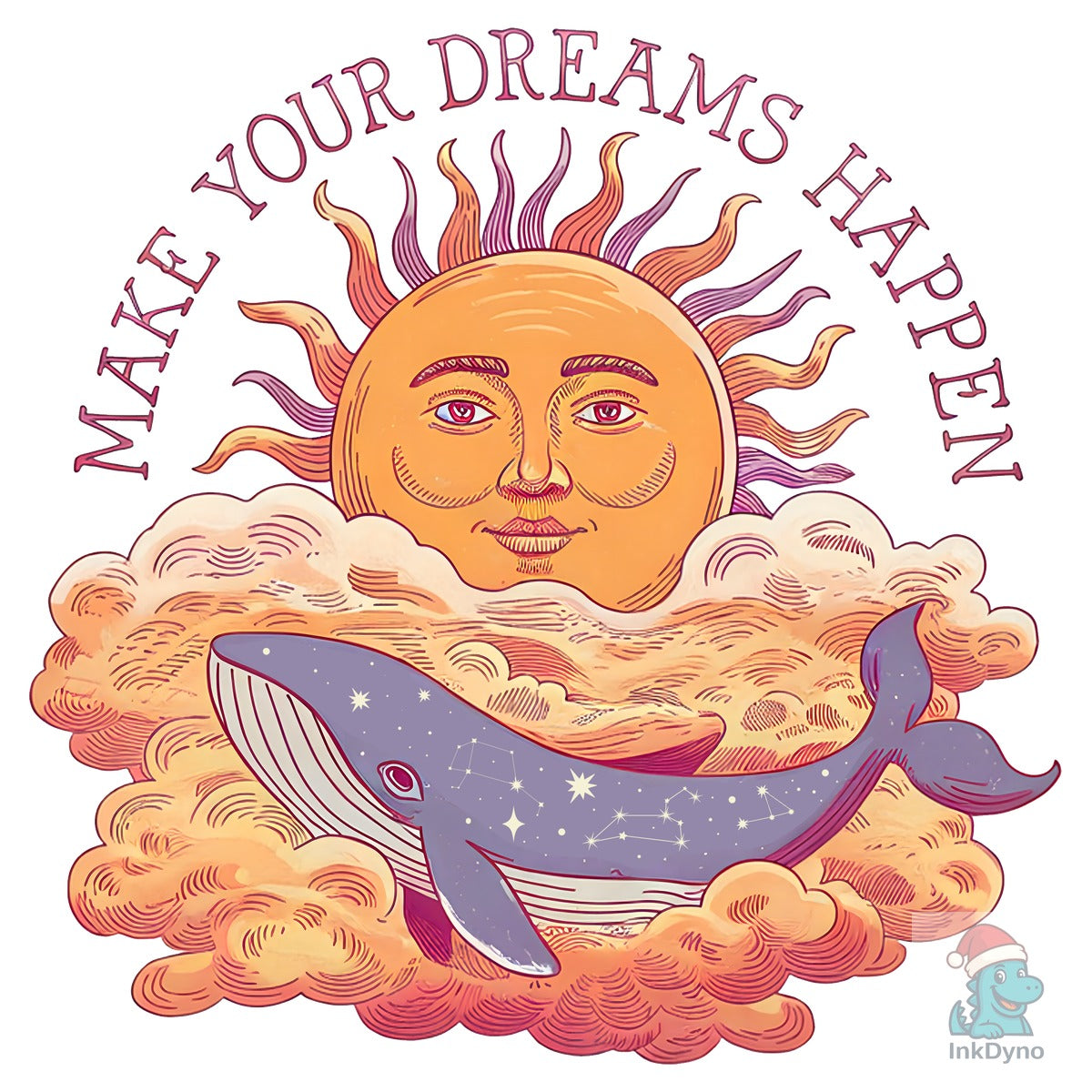 Mystic Boho Spirit Sun & Whale Design