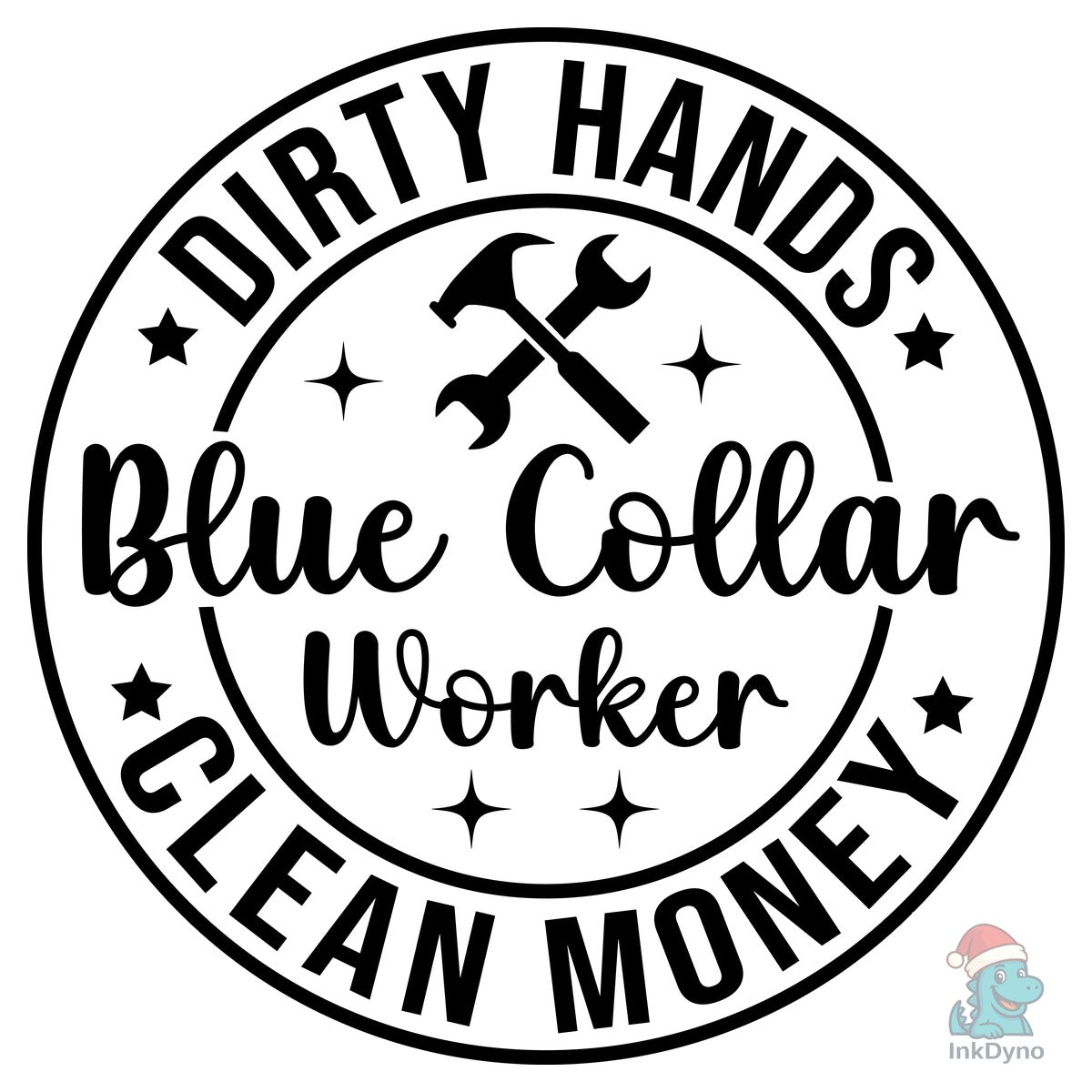 Dirty Hands Blue Collar Worker Clean