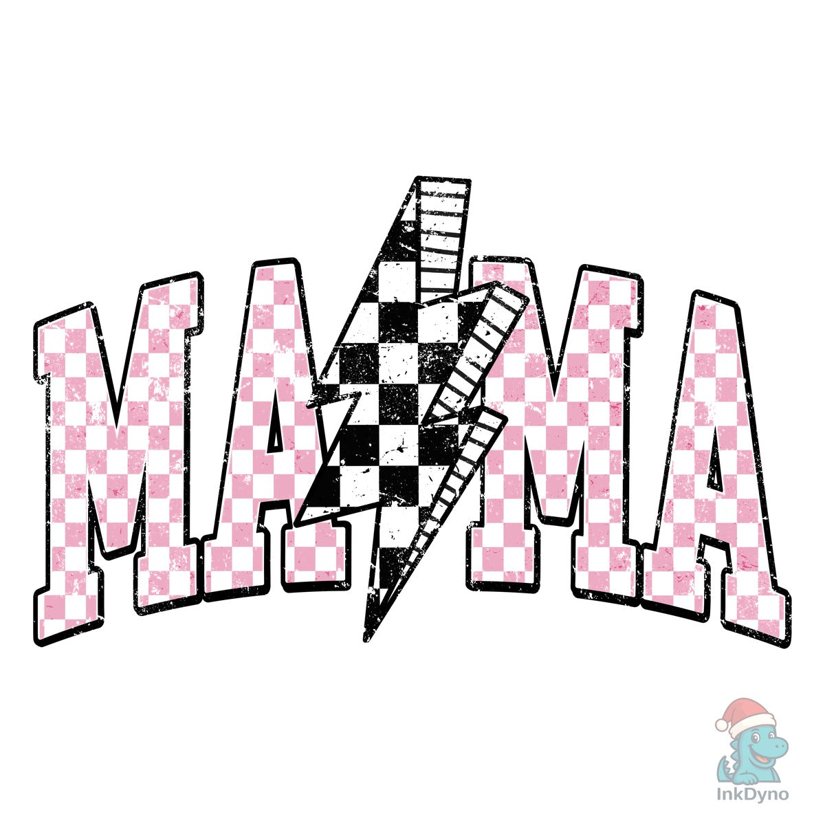 Retro Mama Checkered Lightning Bolt