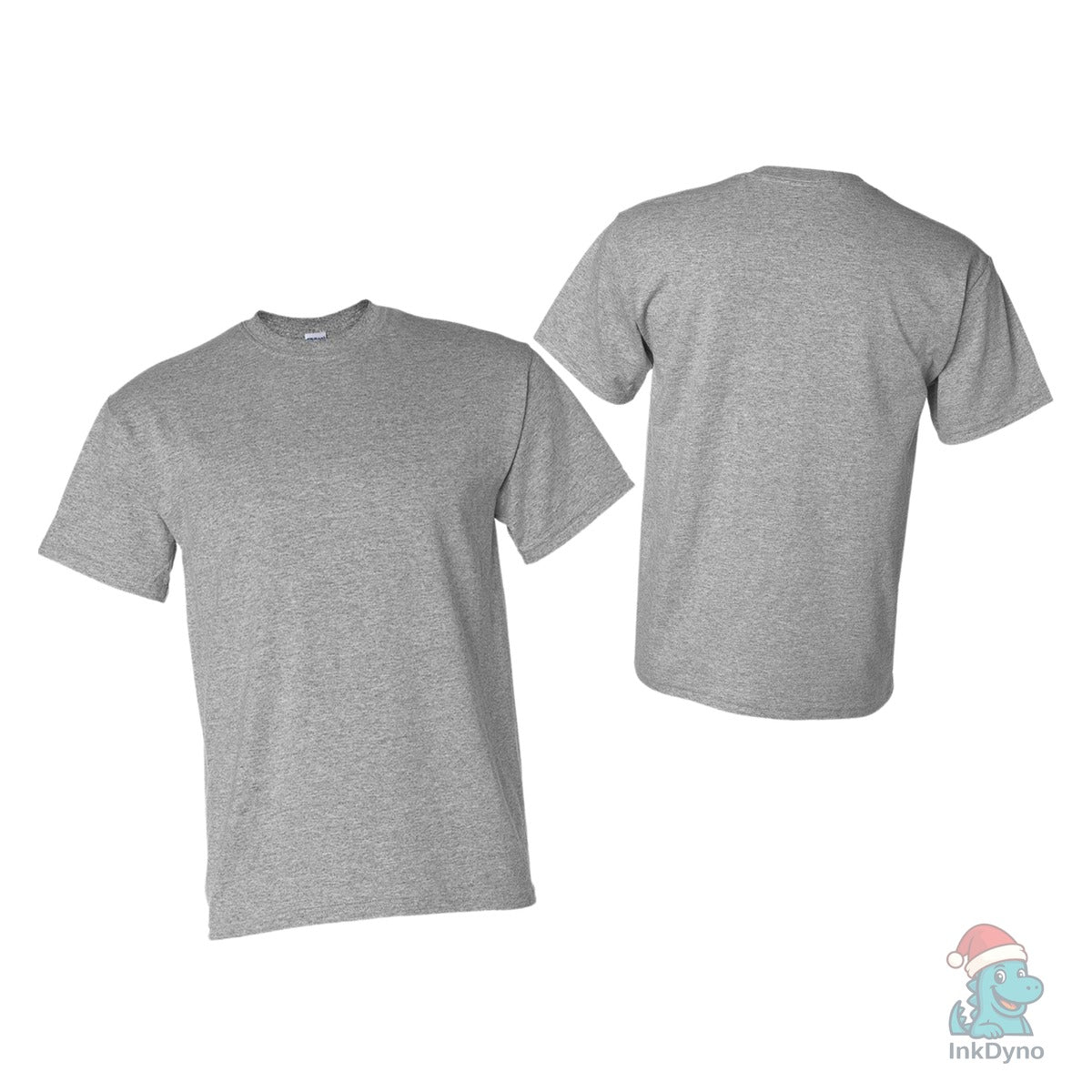 Front and Back Sport Grey Gildan 5000