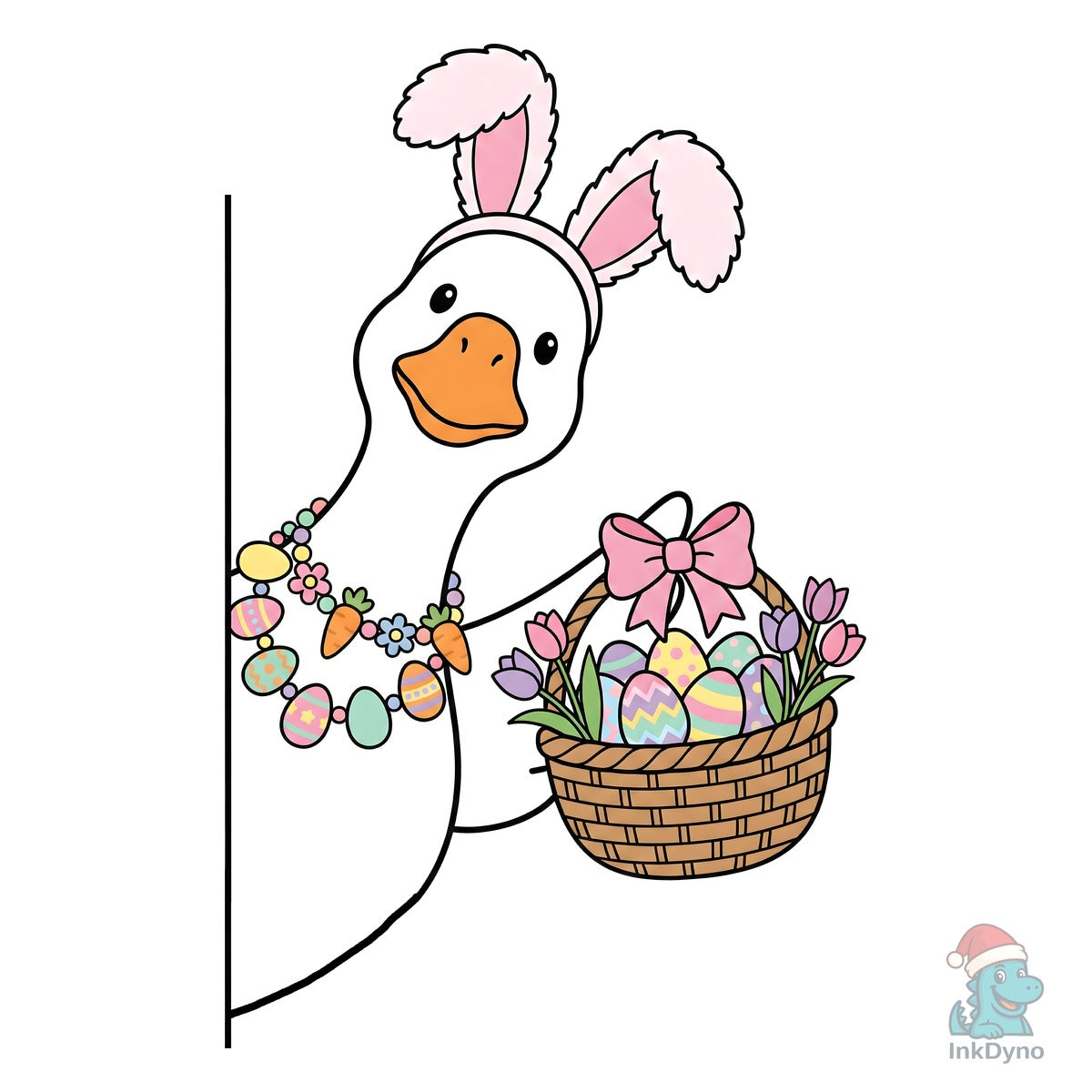 Cute Easter Goose with Basket