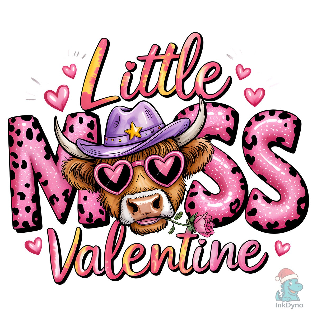 Highland Cow Little Miss Valentine