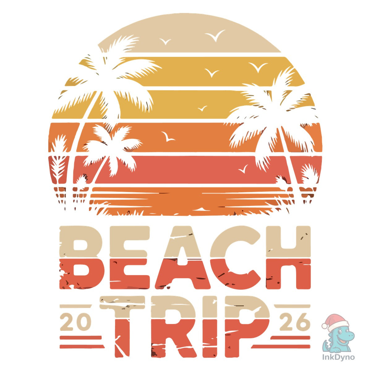 Beach Trip 2026 Retro Sunset Tropical