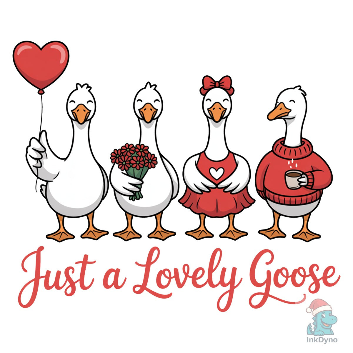 Cute Lovely Goose Valentine Goose