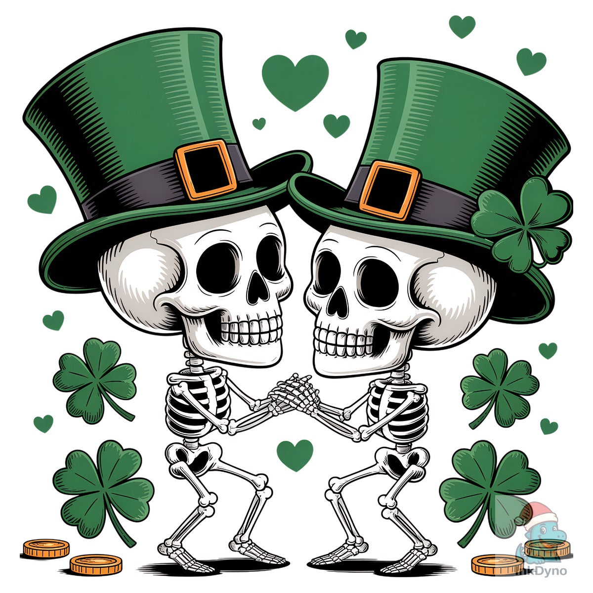 St. Patrick's Day Skeleton Couple