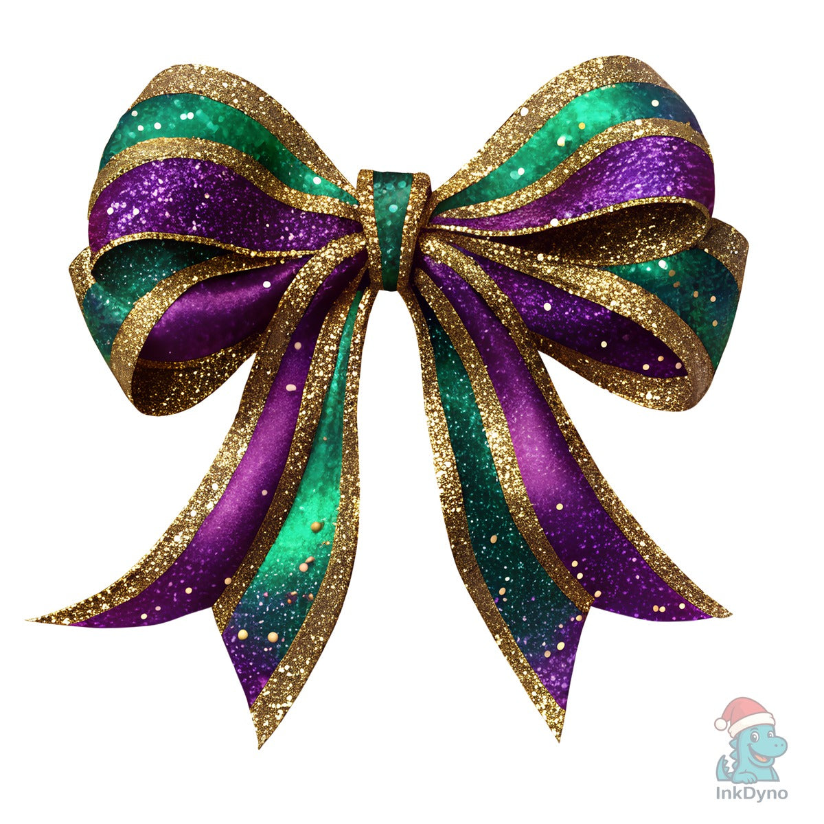 Mardi Gras Glitter Bow Coquette