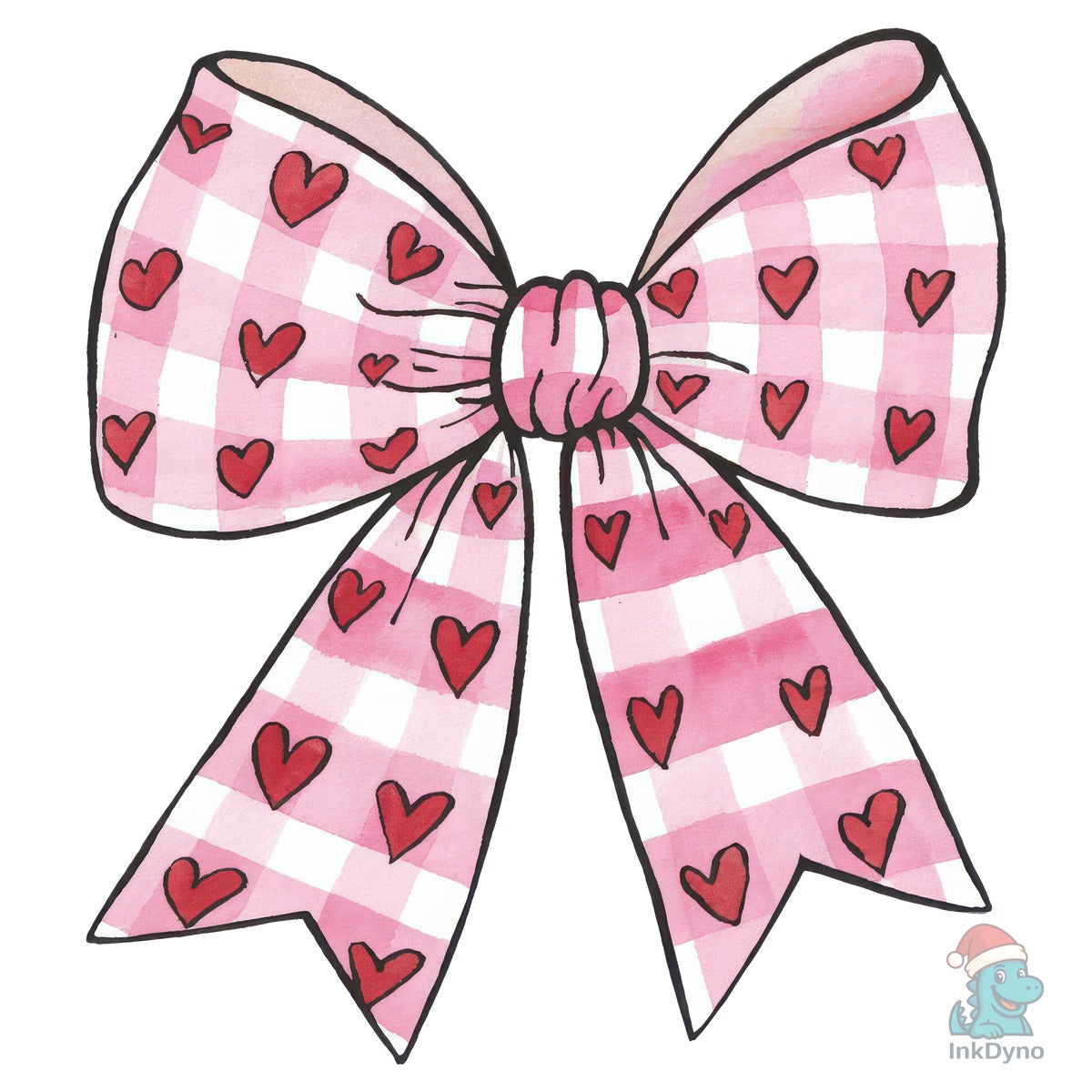 Coquette Checkered Love Heart Bow