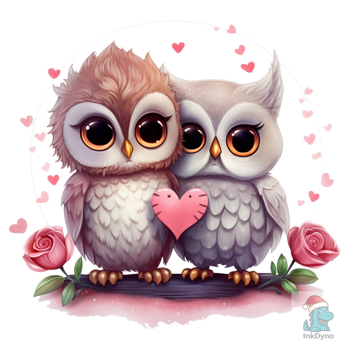 Cute Owls in Love Modern Pop Art Style