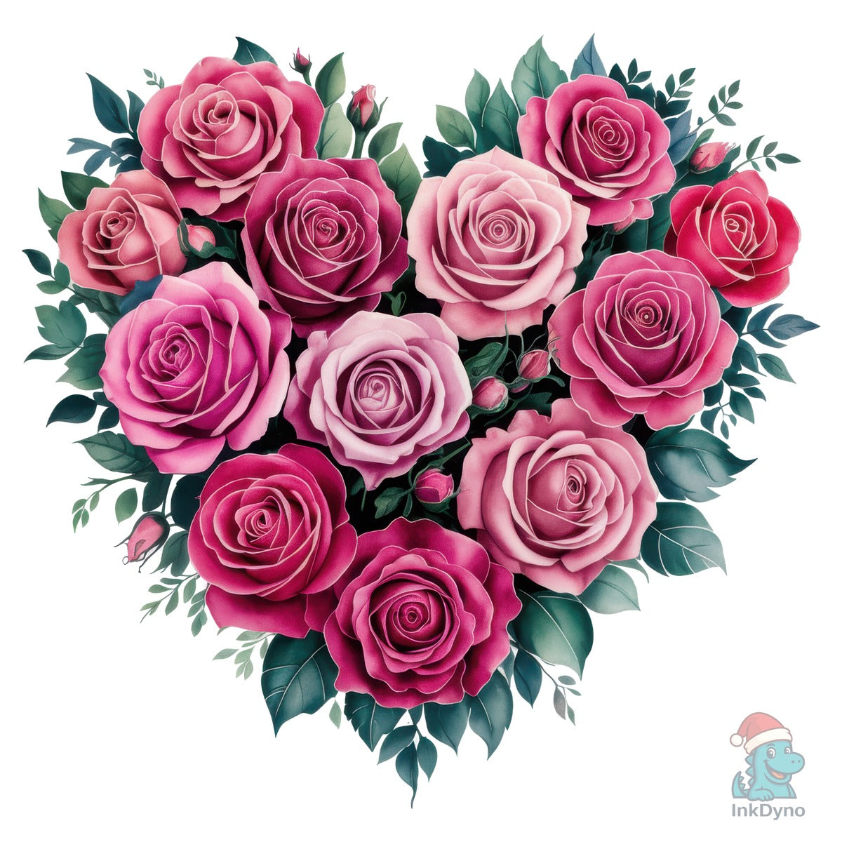 Floral Rose Love Heart