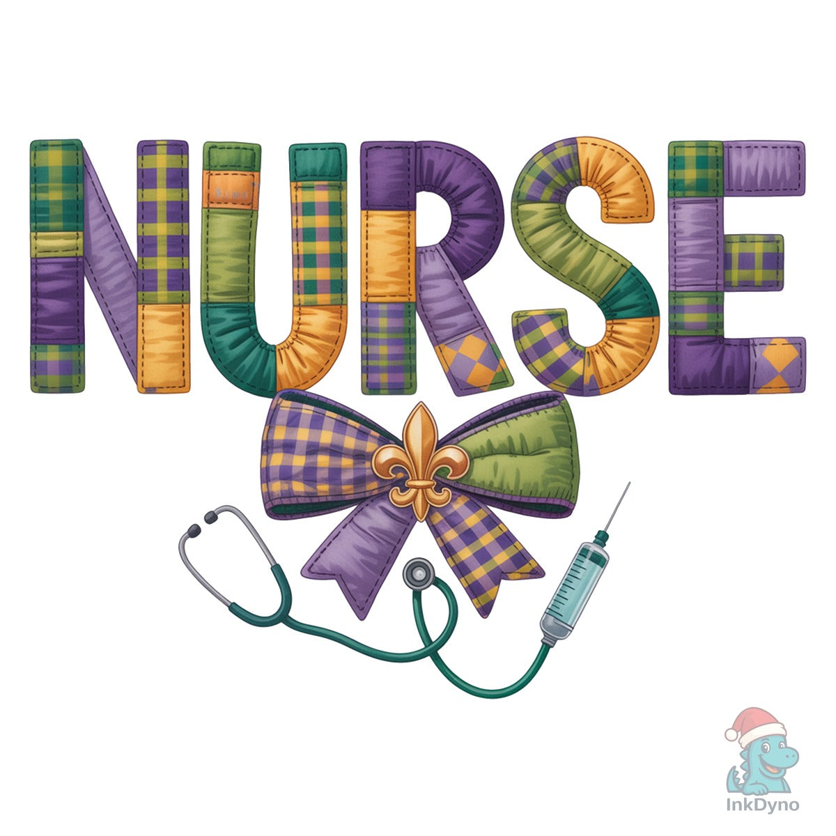 Mardi Gras Nurse Sublimation Design