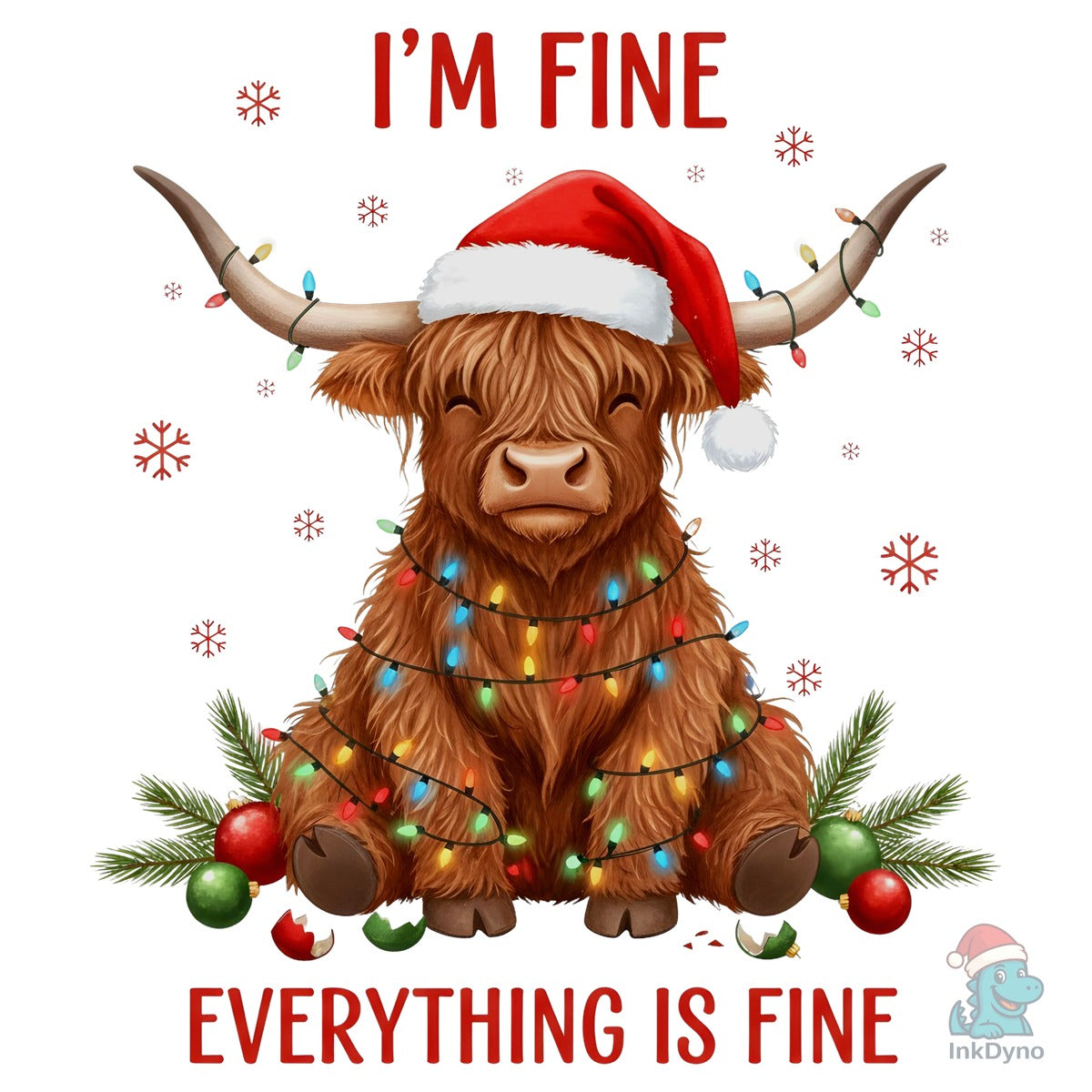 Highland Cow Christmas Lights
