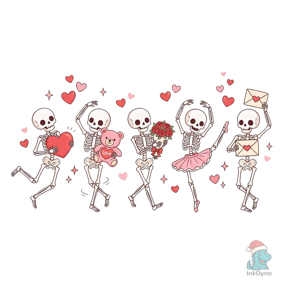Cute Valentine Skeleton Dance