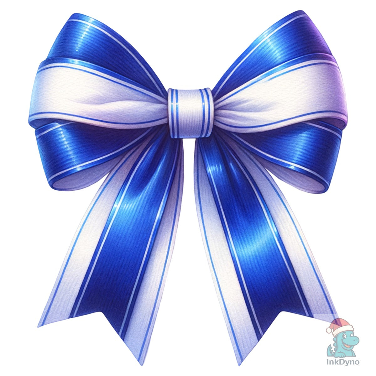 Blue White Mascot Coquette Bow