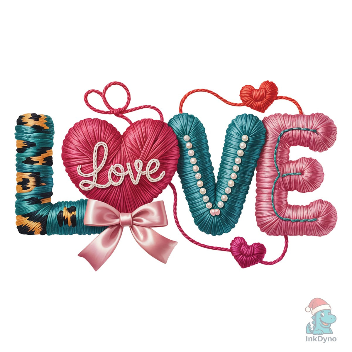 Coquette Love Bow Faux Yarn Valentine