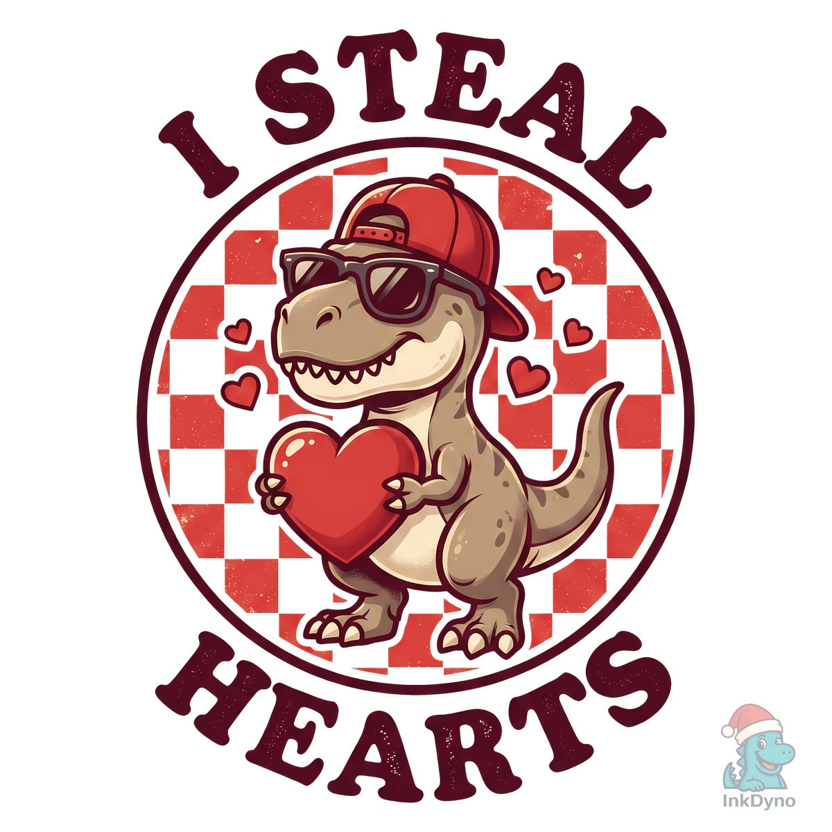 I Steal Hearts Cute Valentine Dinosaur
