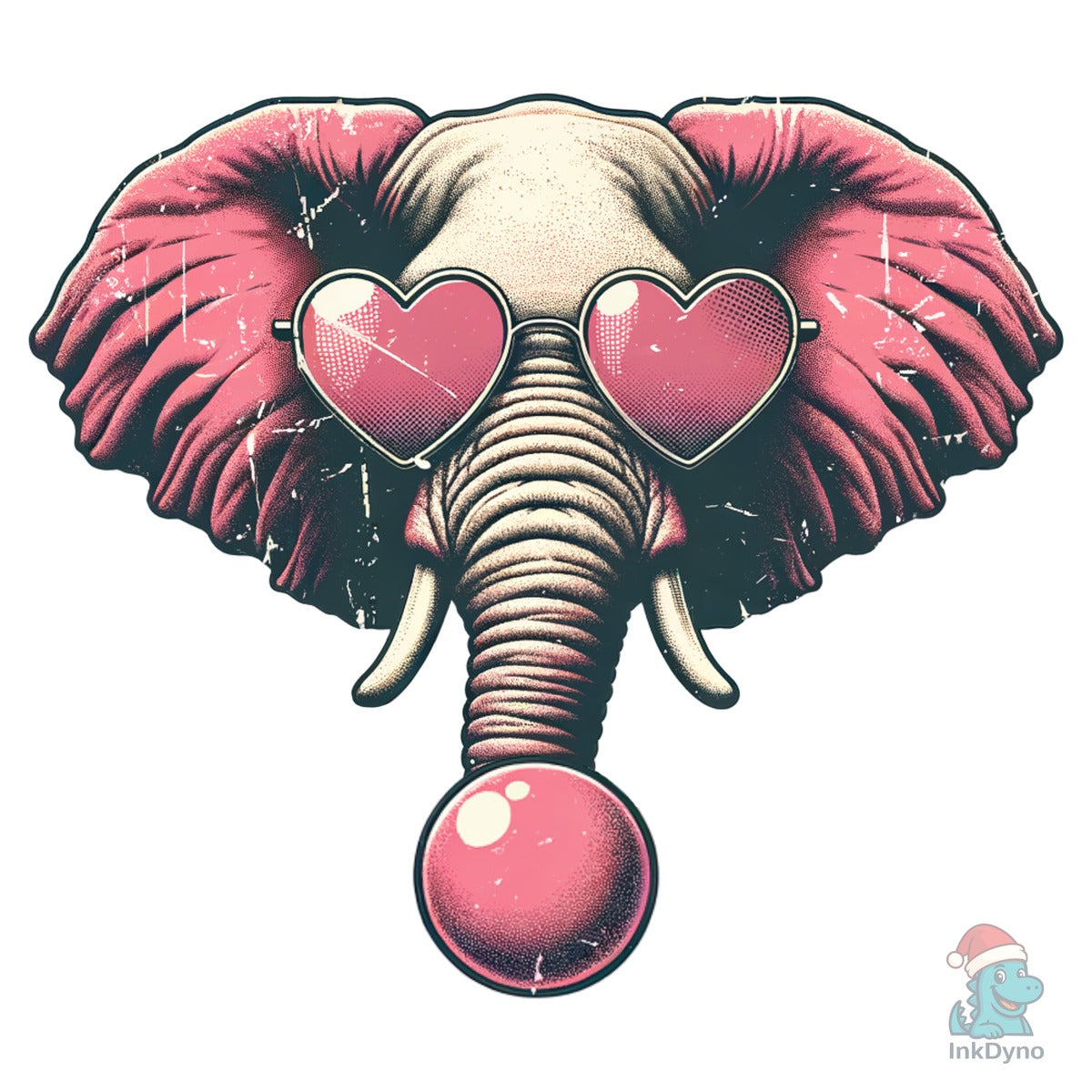 Retro Elephant Pink Bubblegum