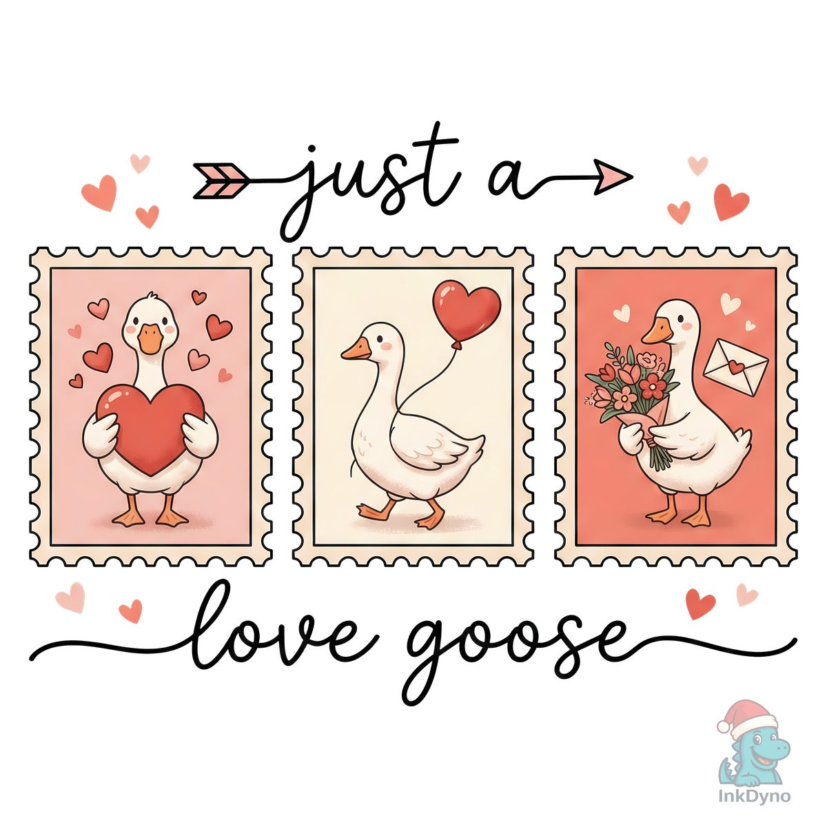 Cute Valentine Goose Stamp Set